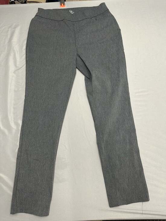 Kim Rogers Pants - Kim Rogers Women's Gray Pull-On Slim Leg Knit Trousers Size 14W Average